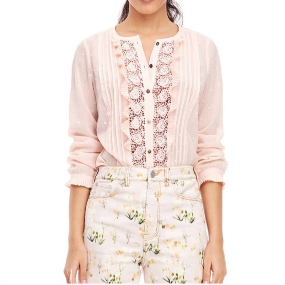Rebecca Taylor Embroidered Eyelet Blouse